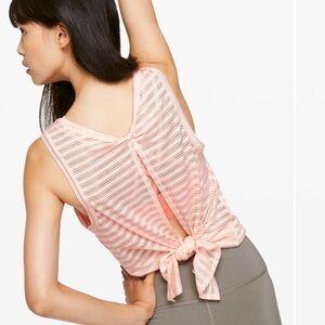 Lululemon Meet Halfway Tank Striped Pink Size 6